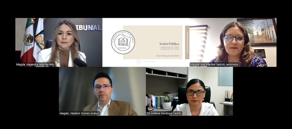 Pleno del TEE Sonora resuelve juicios de la ciudadanía relacionados con actos de autoridades municipales y de un instituto político.