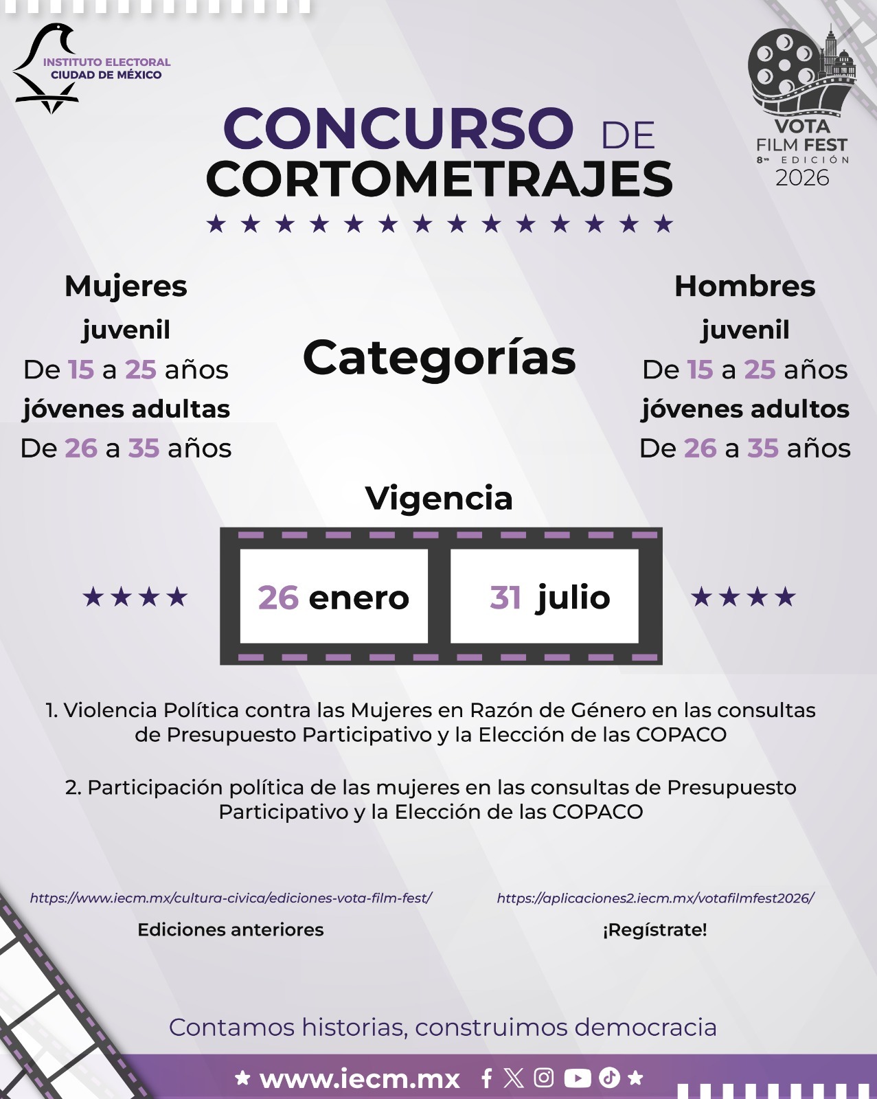 🎬✨ ¿Tienes una historia que contar? Esta es tu oportunidad de hacerla visible.
